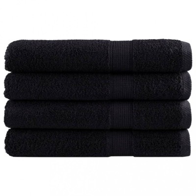 vidaXL Prosoape de saună premium SOLUND 4 buc. negru 80x200 cm 600 gsm foto