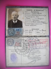 HOPCT CARTE DE IDENTITATE LUCRATOR FEROVIAR 1943 FRANTA-CARTE D IDENTITE FRANCE foto