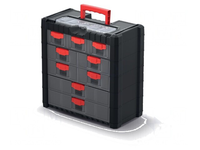Set de organizare cu compartimente transparente negre