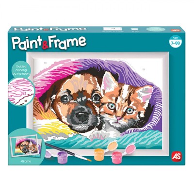 Set Pictură cu Numere, AS, Sweet Friendship, Multicolor, Vopsele Acrilice, Ramă Inclusă foto