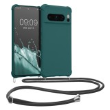 Husa Kwmobile pentru Google Pixel 8 Pro, Verde inchis, Silicon, KWM0000208U005C, Textil, Carcasa
