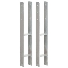 vidaXL Ancore de gard, 2 buc., argintiu, 8x6x60 cm, oțel galvanizat