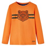 Tricou de copii cu m&acirc;neci lungi, portocaliu &icirc;nchis, 92 13114, vidaXL
