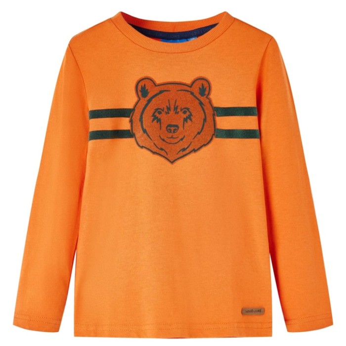Tricou de copii cu m&acirc;neci lungi, portocaliu &icirc;nchis, 92 13114