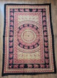 DECOR TEXTIL PERETE / FAȚĂ DE MASA VINTAGE DIN BUMBAC, INDIA