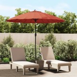 Umbrelă de soare de exterior, st&acirc;lp aluminiu, cărămiziu, 270 cm