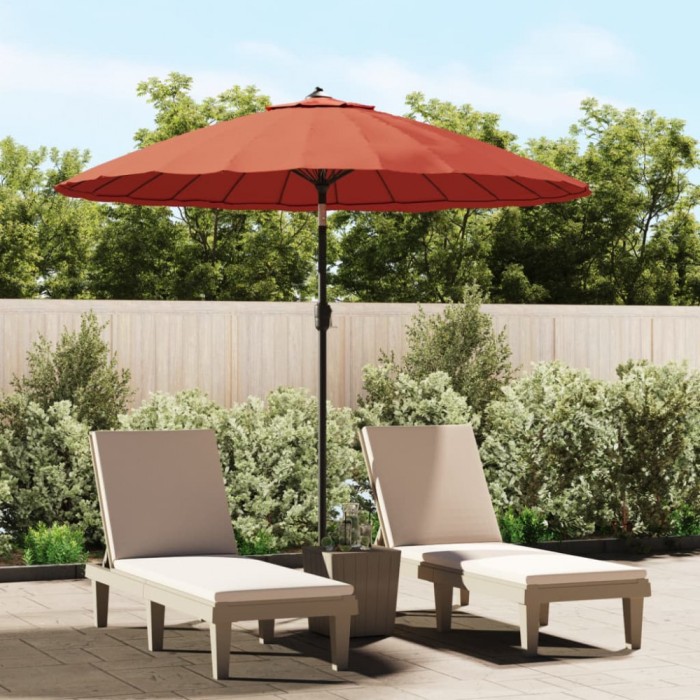 vidaXL Umbrelă de soare de exterior, st&acirc;lp aluminiu, cărămiziu, 270 cm 47309