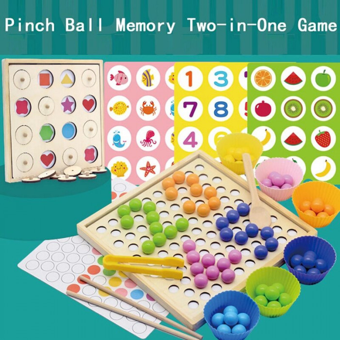 Joc educativ de Memorie si Atentie montessori Pinch Ball Memory 2 in 1 LRJ-62