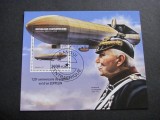 120 de Ani de la Primul Zbor Zeppelin LZ1, 3900 FCFA, obliterat Bangui . Coliță Centrafricană 2020, Transporturi, Stampilat