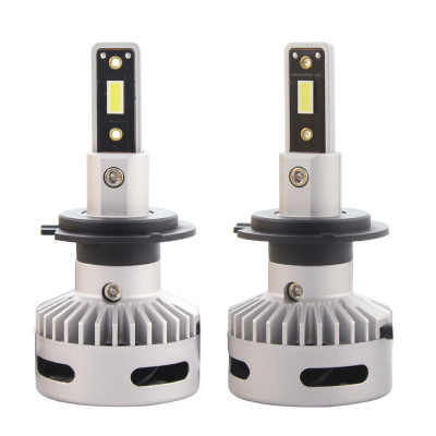 Set 2 LED-uri Auto Techstar&amp;reg; X7, H7, 60w, 6000 Lumeni, 6500K, AUTO, 12-24 Volti, CSP, Canbus, Miez Cupru, Radiator Aluminiu foto