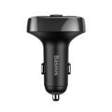 Modulator FM Bluetooth Baseus Tip T &Icirc;ncărcător Auto MP3 2 x USB TF microSD 3,4A Negru CCTM-01