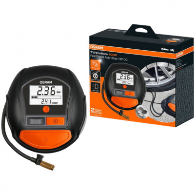 Osram TYREinflate 1000 Compresor Auto Digital Cu Manometru Fast Digital Auto-Stop 12V OTI1000 foto