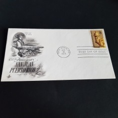 San Juan 450 Ani (1521-1971) - Plic Filatelic SUA 1971, Prima Zi de Emisiune, Vintage Istoric!-FDC-