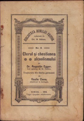 HST C853 Clerul și chestiunea alcoolismului 1912 Egger foto