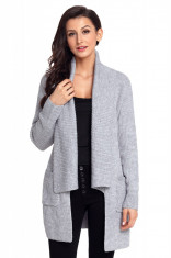 A742-18 Cardigan casual accesorizat cu buzunare foto