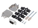 Mufă D-Sub 9 PIN Tată Drept pentru Lipire pe Cablu - Set Complet