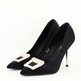 Pantofi negri cu brosa 1700 02, 36, 40, Negru