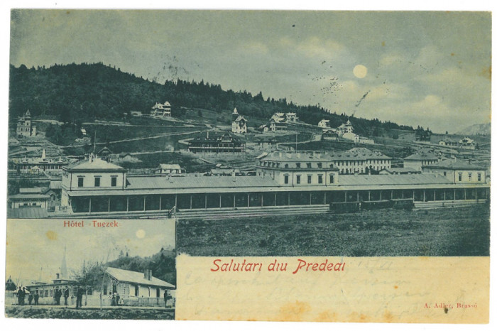 471 - PREDEAL, Brasov, Railway Station, Litho - old postcard - used - 1899