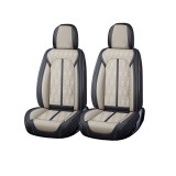Huse auto premium 5 locuri Carguard Deluxe piele ecologica perforata - negru - crem