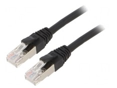 Patch cord ETHERLINE&reg; Cat.6a S/FTP LSZH Negru