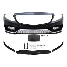 Set bara fata MERCEDES C-CLASS (W205), 01.2014-2019, cu / fara capac senzor parcare, cu 6 gauri senzori parcare; grunduit, de vopsit; type C63 AMG, c