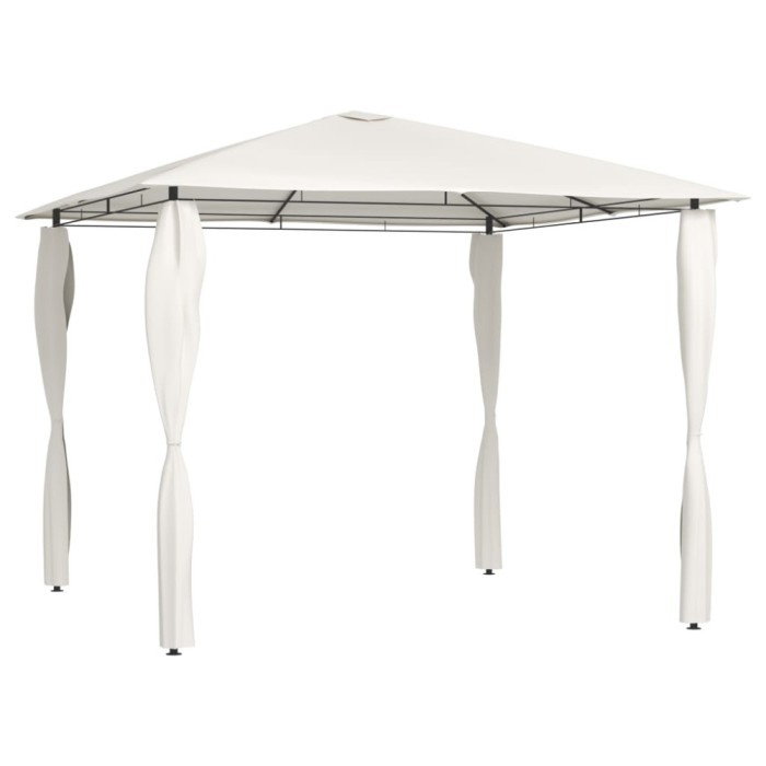 Pavilion cu huse pentru st&acirc;lpi, crem, 3x3x2,6 m, 160 g/m&sup2;