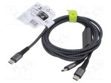 Cablu USB 2.0 Goobay USB C la USB C 1,5 m negru-argintiu Power Delivery