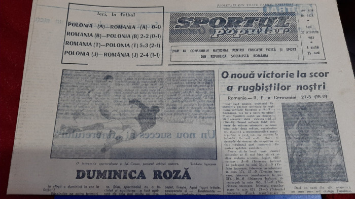 ziar Sportul Popular 30 10 1967