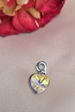 PANDANTIV - CHARM IN FORMA DE INIMA DIN METAL CU SWAROVSKI