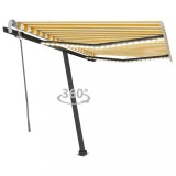 VidaXL Copertină retractabilă manual cu LED galben și alb 300x250 cm