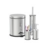 Set de baie Zilan, cos menajer 3 l, perie WC, suport sapun, suport periute