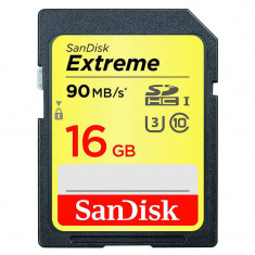Card Sandisk Extreme SDHC 90Mbs UHS-I U3 16GB Clasa 10 foto