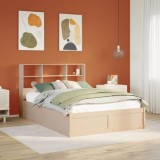 Cumpara ieftin Cadru de pat fără saltea, 135x190 cm, lemn masiv de pin