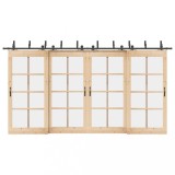 VidaXL Set feronerie pentru uși glisante, negru, 427 cm, oțel