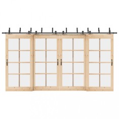 vidaXL Set feronerie pentru uși glisante, negru, 427 cm, oțel 3295748