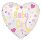 Balon folie inima Baby Girl 43 cm