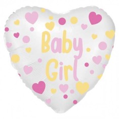 Balon folie inima Baby Girl 43 cm foto