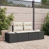 VidaXL Canapea de grădină cu pernă Negru 123 x 62 x 69cm poliratan 42006802