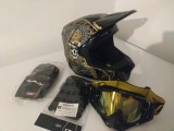 Cumpara ieftin Casca Moto Enduro ATV + Ochelari + Manusi + Cagula, Marimi S-XL, ABS, ECE