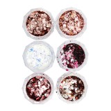 Cumpara ieftin Set 6 culori decoratiuni pentru unghii, hexagoane