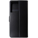 Husa tip carte cu stand Techsuit, aspect piele neagra, pentru Motorola Moto G06