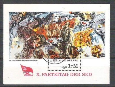 Germany DDR 1981 X. Parteitag der Sed, perf. sheet, used H.005 foto