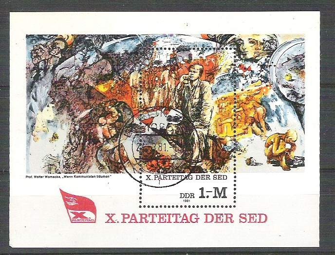 Germany DDR 1981 X. Parteitag der Sed, perf. sheet, used H.005