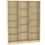 HOMCOM Bibliotecă 6 niveluri, Raft de depozitare cu 17 compartimente și rafturi reglabile, 149 x 23,6 x 188 cm, Stejar | Aosom Romania