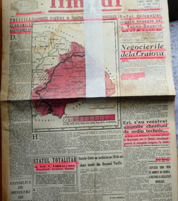 Ziarul Timpul, 24 August 1940, Dictatul de la Viena