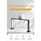 Lampă de birou fără umbre pentru unghii, Foldable Desktop Nail Light, neagră