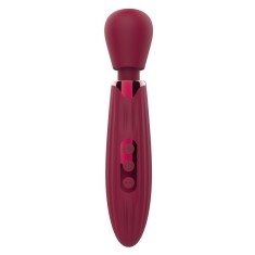 Vibrator Wand Glam, 8 Moduri Vibratii, Silicon, USB, Rosu Inchis, 20.5 cm