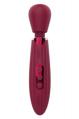 Vibrator Wand Glam, 8 Moduri Vibratii, Silicon, USB, Rosu Inchis, 20.5 cm foto