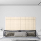 Cumpara ieftin Panouri de perete 12 buc. crem 90x15 cm catifea 1,62 m&sup2;