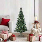 VidaXL Pom de Crăciun artificial pre-iluminat Verde 120cm PVC și Metal 3396737